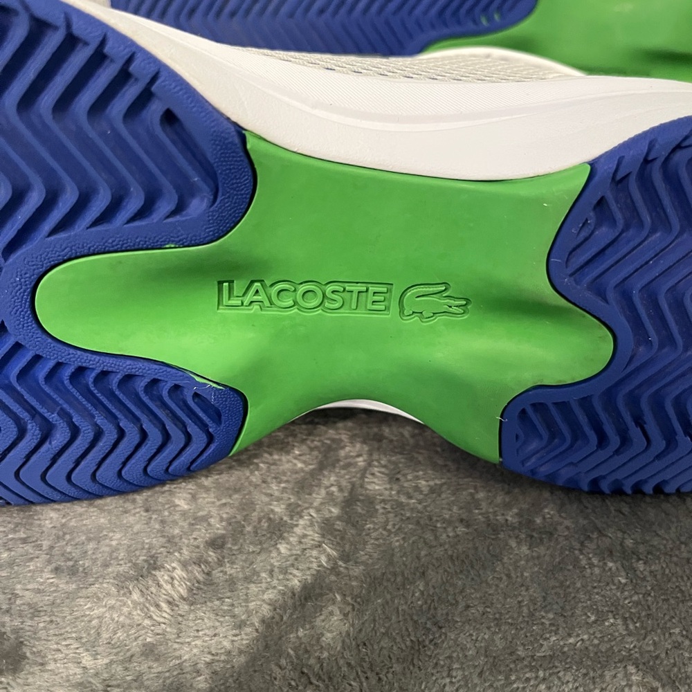 Lacoste AG-LT 21 men’s sneakers OrthoLite anti-microbial footbed. White blue 9.5 - Picture 8 of 12